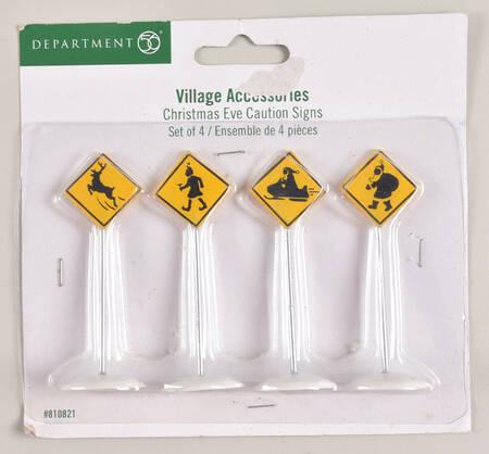General Village Accessories Christmas Eve Caution Signs - With Box-Bx563