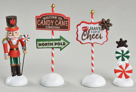 General Village Accessories Peppermint Panache - Set Of 4 - With Box Bx993
