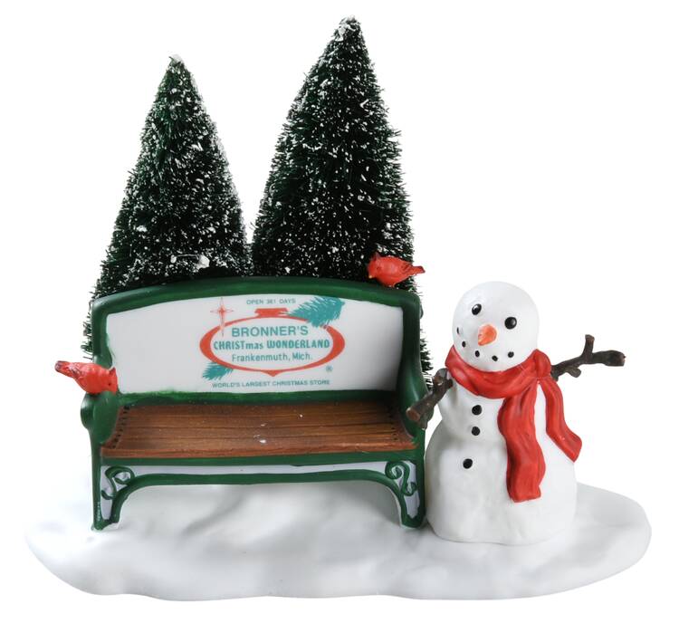 General Village Accessories Bronner's Christmas Wonderland Bench - Boxed