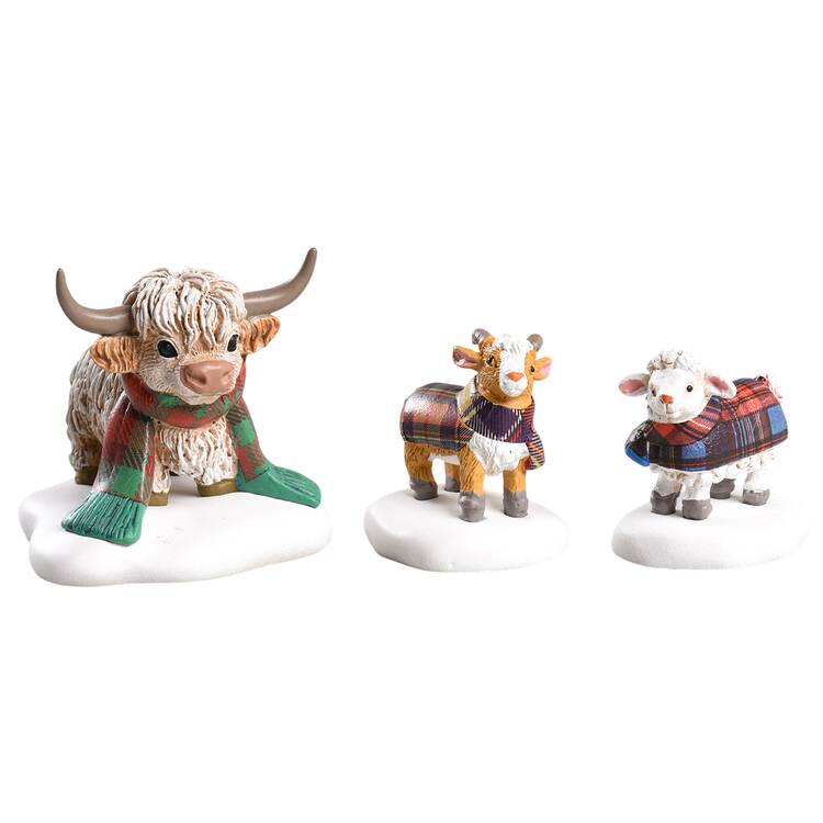General Village Accessories Highland Animals Set Of 3 - With Box Bx1004