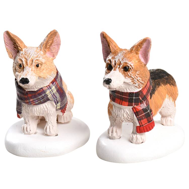 General Village Accessories Highland Corgis Set Of 2 - With Box Bx1003