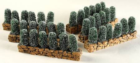 General Village Accessories Stone Wall With Sisal Hedge-6-Piece Set - With Box Bx766