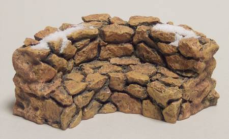 General Village Accessories Stone Curved Wall/ Bench-Single - No Box