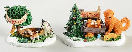 General Village Accessories Dog & Puppies/ Cat & Kittens - With Box Bx394