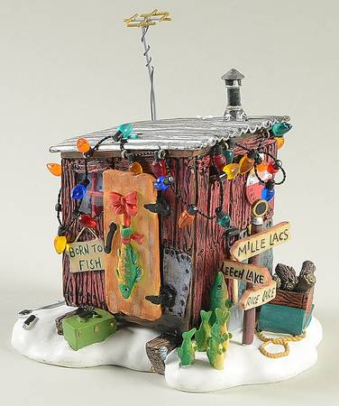 General Village Accessories Here Fishy Fishy Ice House - With Box Bx387