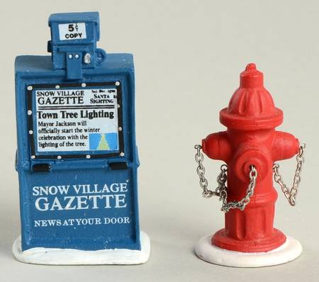 General Village Accessories Fire Hydrant And Newspaper Box - With Box Bx818