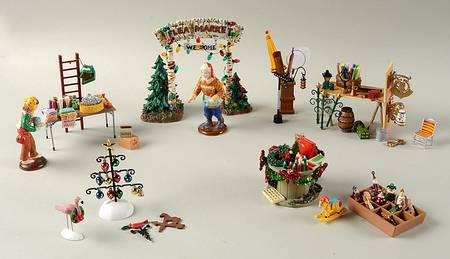 General Village Accessories Village Flea Market-Set Of 38 - 392 With Box