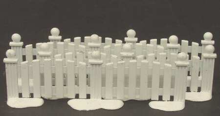 General Village Accessories White Picket Fence - Set Of 4 - Boxed
