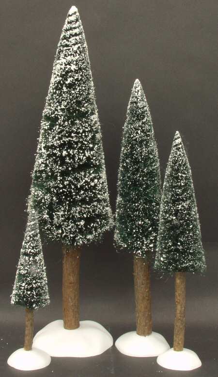 General Village Tree Accessories Frosted Fir Trees - Boxed