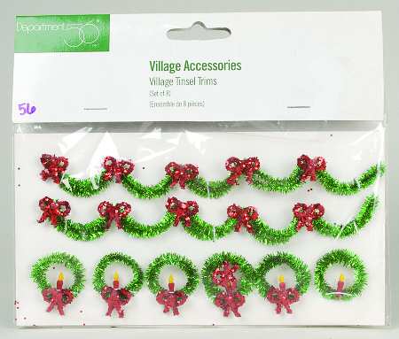 General Village Accessories Tinsel Trims-Set Of 8 - With Box Bx329