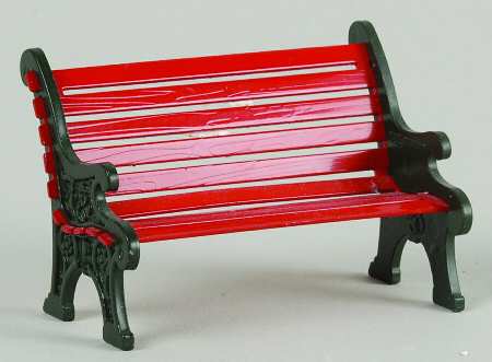 General Village Accessories Red Wrought Iron Park Bench - With Box Bx371