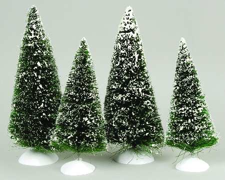 General Village Tree Accessories Frosted Topiary-Set Of 4 - Boxed