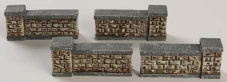 General Village Accessories Brick Walls- Set Of 4 - Boxed