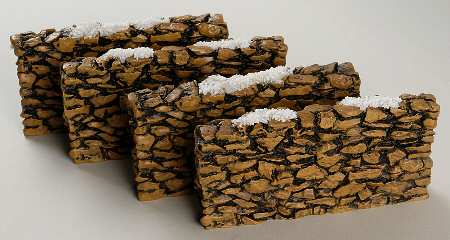 General Village Accessories Stone Walls-Tall-Set Of 4 - Boxed