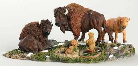 General Village Accessories Buffalo On The Prairie - With Box Bx375