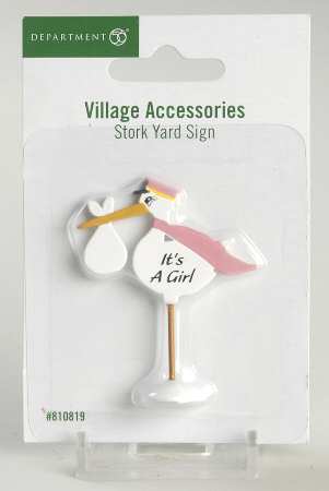 General Village Accessories Stork Yard Sign - Pink - Boxed