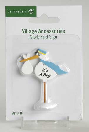 General Village Accessories Stork Yard Sign - Blue - With Box