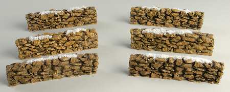 General Village Accessories Stone Wall-Boxed Set Of 6 - Boxed