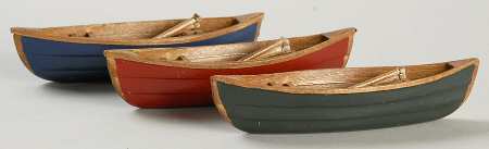 General Village Accessories Wooden Canoes-Set Of 3 - With Box Bx365