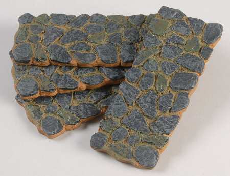General Village Accessories Slate Stone Path-Straight-Set Of 4 - With Box Bx330