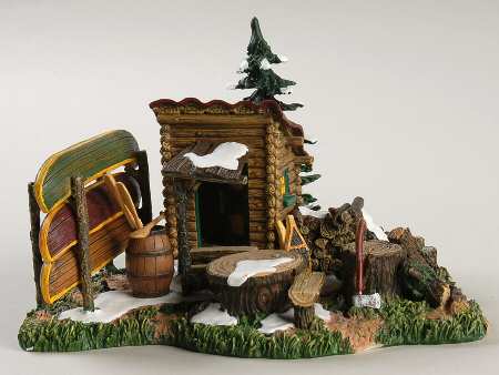 General Village Accessories The Woodshed & Chopping Block - With Box Bx382