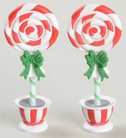 General Village Accessories Peppermint Topiaries - With Box Bx737