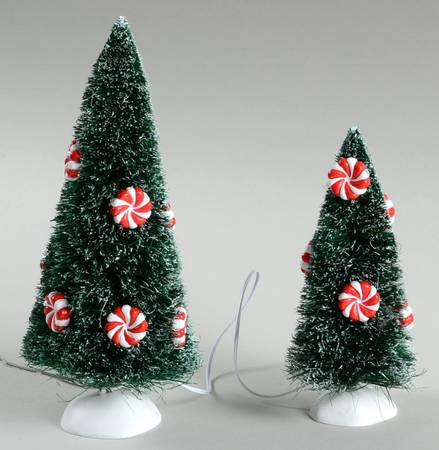 General Village Tree Accessories Peppermint Lit Sisal Trees - Boxed by Department 56
