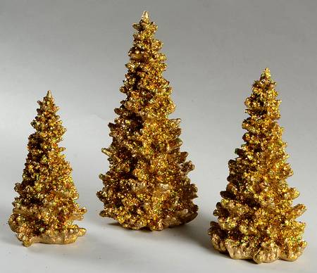 General Village Tree Accessories Gold Glitter Trees - Boxed