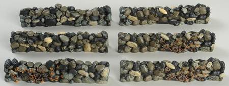 General Village Accessories Fieldstone Wall-6 Pc Set - With Box Bx767