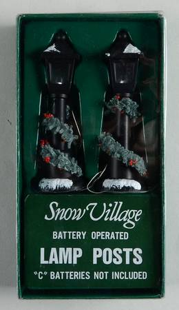 General Village Electrical Streetlamp Wrapped In Garland - Boxed