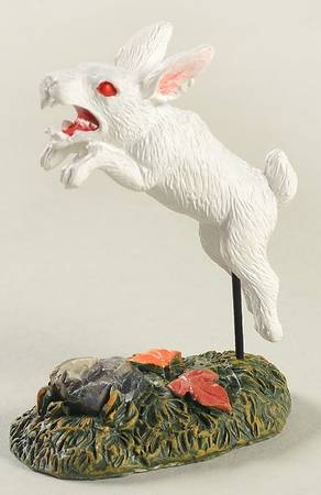 Snow Village Halloween Creepy Creatures Rabid Rabbit - With Box