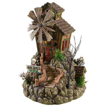 Snow Village Halloween Bone Grinder Mill - With Box-Bx559