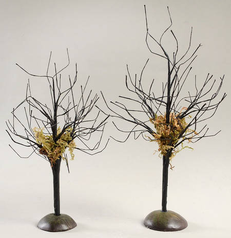 Snow Village Halloween Midnight Moss Trees - With Box