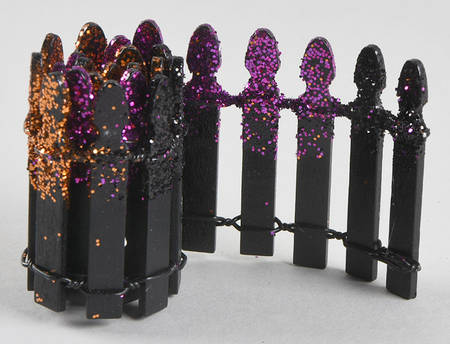 Snow Village Halloween Halloween Glitter Fence - With Box Bx639
