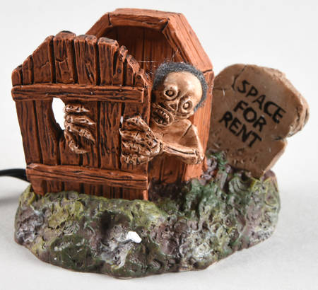 Snow Village Halloween Lit Haunted Exit - With Box Bx 636