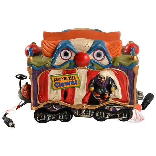 Haunted Rails - Snow Village Halloween Creepy Clown Car - Boxed