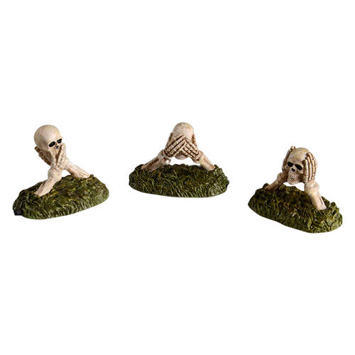 Snow Village Halloween Boneyard Do No Evil Lights - Boxed