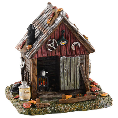 Snow Village Halloween Backwoods Tool Shed - No Box