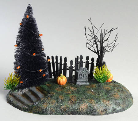 Snow Village Halloween Fright Night Lit Base - With Box Bx660