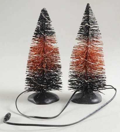 Snow Village Halloween Lit Traditional Halloween Trees - With Box Bx671