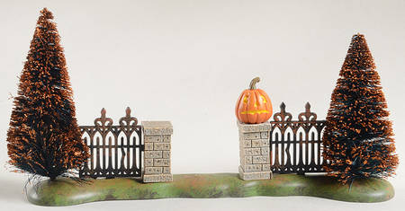 Snow Village Halloween Halloween Gate - With Box Bx661