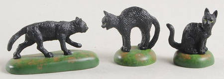 Snow Village Halloween A Clowder Of Black Cats - With Box Bx659