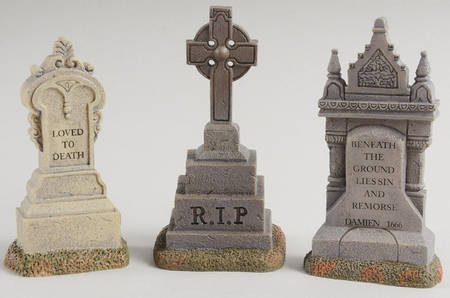 Snow Village Halloween Imposing Monuments - Set Of 3 - With Box Bx704