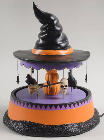 Snow Village Halloween Haunted Scary Go Round - With Box Bx 683
