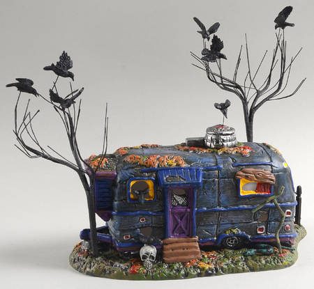 Snow Village Halloween Cackling Crow Caravan - With Box Bx674