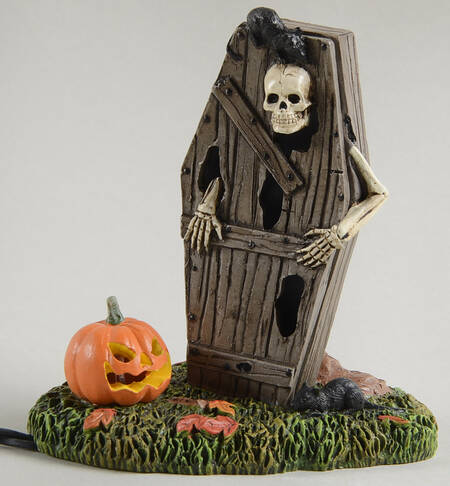 Snow Village Halloween Lit Raised From The Dirt - With Box Bx730
