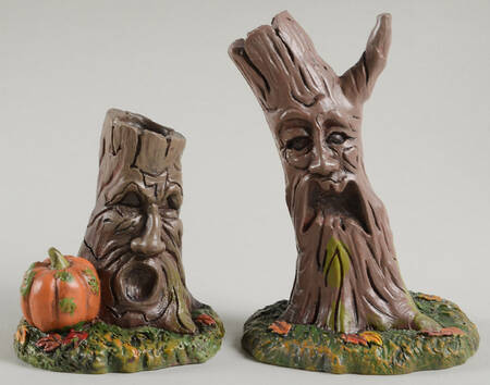 Snow Village Halloween Scary Stumps-Set Of 2 - With Box Bx728