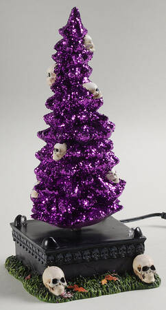Snow Village Halloween Haunted Skull Tree - With Box Bx726