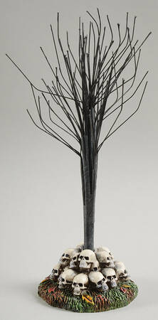 Snow Village Halloween Scary Skeletons Tree - With Box Bx712