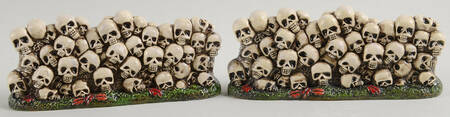 Snow Village Halloween Scary Skeletons Walls-Set Of 2 - With Box Bx711